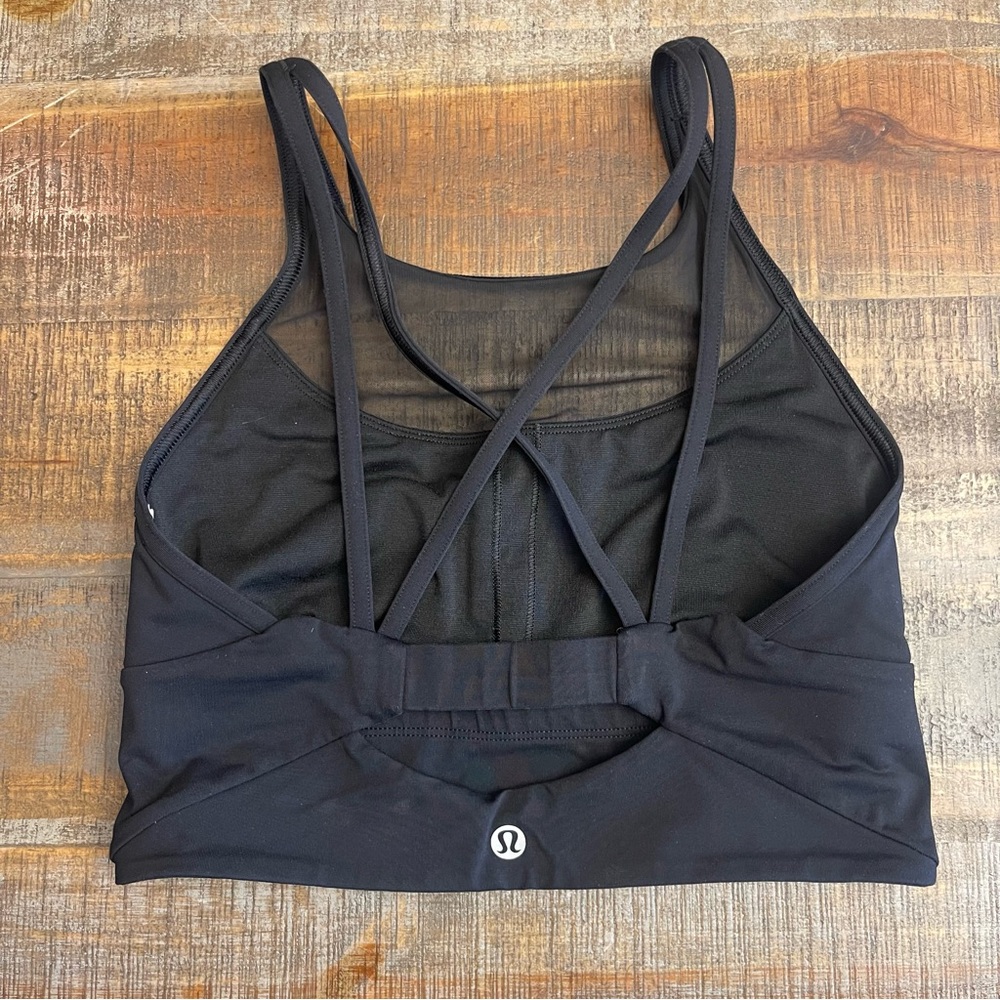 lululemon athletica Black Mesh Strappy Sports Bra